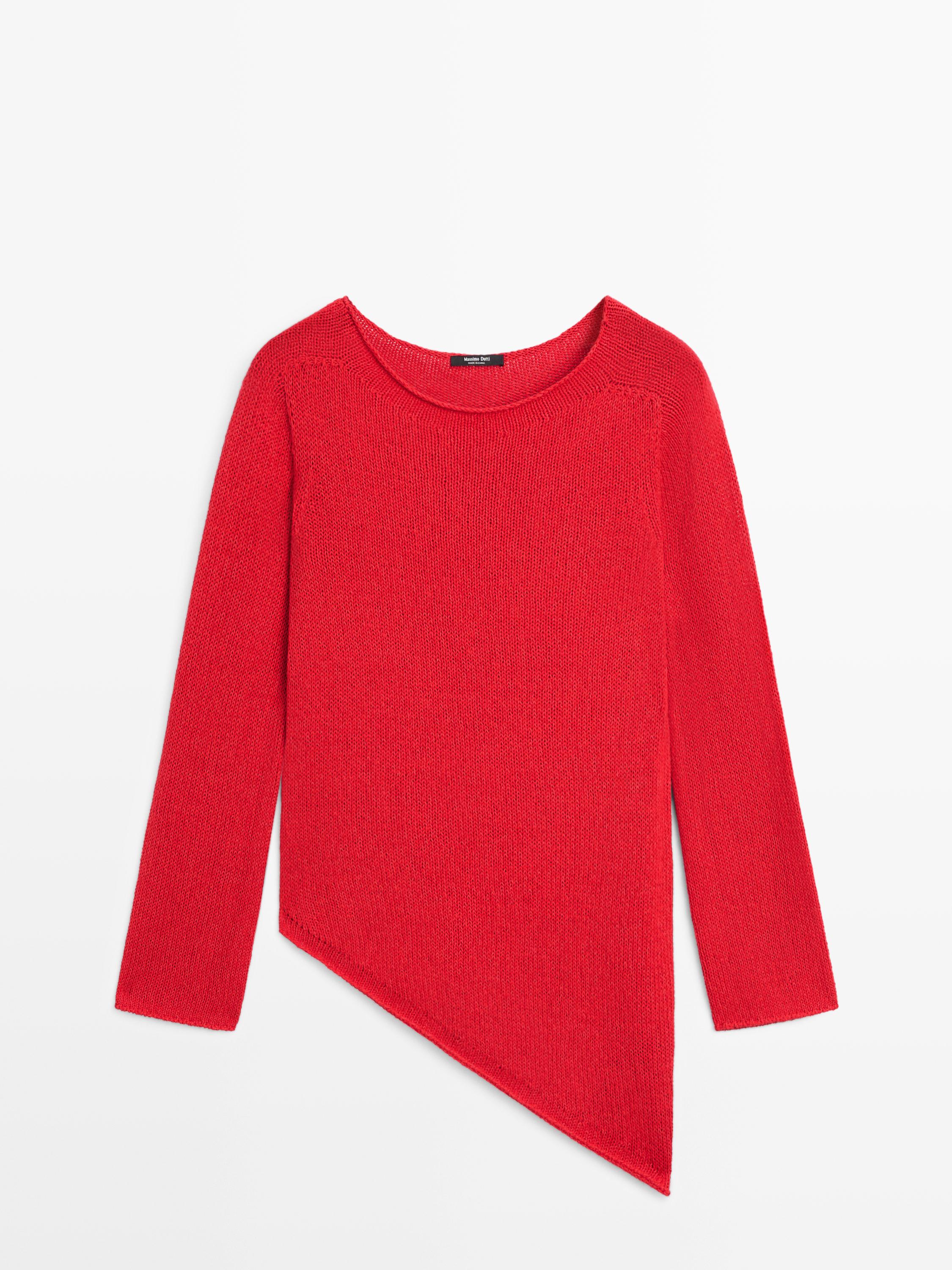 Asymmetric knit sweater